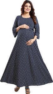mamma s maternity Women Maxi Blue Dress Buy mamma s maternity