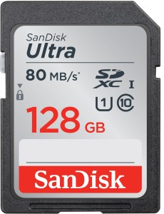 SanDisk Ultra 128 SDXC Class 10 80 Mbps  Memory Card