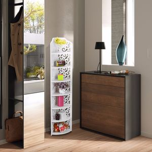 SS ARTS Decorative Wall Corner Storage Shelf Engineered Wood Display Unit