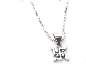 Swastik silver locket deals
