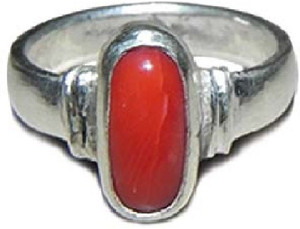 Silver coral shop ring