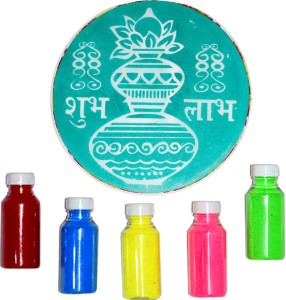 Tota Rangoli Colour Powder Bottles Kolam Rangoli Powder for Floor Rangoli, Art,home Decor, Pooja Set of 10 Rangoli Colors in Plastic Squeeze Bottles