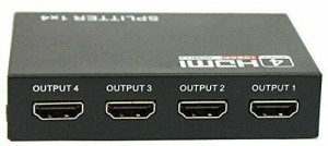PAC  TV-out Cable 4 Port hdmi splitter 1in 4 out(Black, For TV)