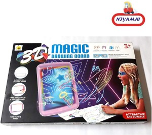KIDS MAGIC DRAWING Board Pad 3D LED Light Up Doodle Glow + Paintbrush For  Gift £11.59 - PicClick UK