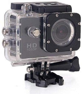 ace retail ventures shv-1200 sports dv action waterproof camera with accessories sports and action camera(black, 14 mp)