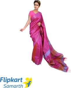 Buy Jharkhand khadi Printed Chettinadu Silk Blend Pink Sarees Online Best Price In India Flipkart