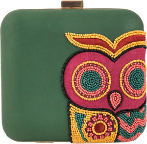 chumbak Casual Party Green Clutch Green Price in India