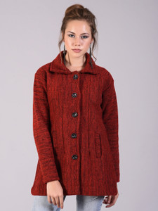 Hautemoda Striped Collared Neck Casual Women Red Sweater Buy