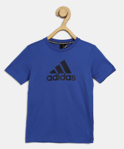 Flipkart ADIDAS Boys Solid Cotton Blend Regular T Shirt Round Neck