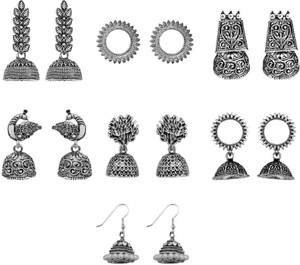 Flipkart Buy JewelMaze JewelMaze Oxidised Set Of 7 Earrings