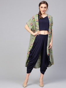 Buy Jasu4sis Women's Printed Rayon Ethnic Jacket Kurta and Dhoti Pant Set/Jacket  Kurta Pant Set for Women/Dhoti Kurta Set for Women with Jacket Brown_S at  Amazon.in