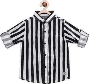 Boys black and white striped top online