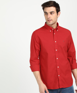 Tommy hilfiger red button up deals