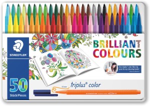 Staedtler Triplus Fineliner 50 Pcs Brilliant Color Pen Set With Water-Based  ink