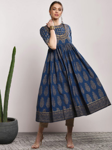 Buy Sangria Women Printed Anarkali Kurta Online at Best Prices in