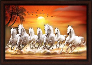SNDArt (SHF-8433)7 Running Horses Vastu UV Textured Digital Reprint 11 inch x 14 inch Painting