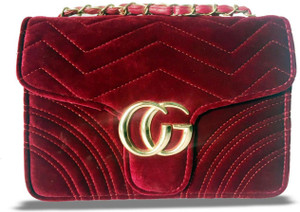 thefirstgift Red Sling Bag Gucci style velvet sling bag Red Price in India Flipkart