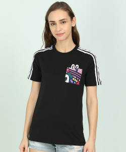 ADIDAS Solid Women Round Neck Black T Shirt Buy ADIDAS Solid