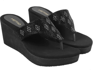 Buy METRO Women Black Wedges Online at Best Price Shop