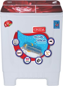 Onida 8 kg Bristle Wash Semi Automatic Top Load Red, White(S80GSB)
