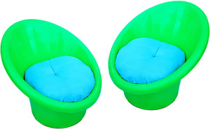 MIJHA Tub Chair with Complimentary Cushions Set of 02 Plastic