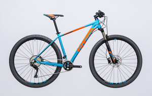 Cube bike store blue and orange