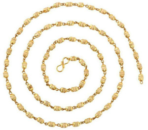 Gold chain with tulsi beads on sale