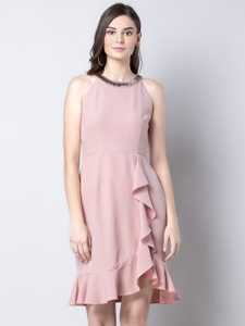FABALLEY Women Ruffled Pink Dress Buy FABALLEY Women Ruffled Pink Dress Online at Best Prices in India Flipkart