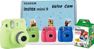 fujifilm instax mini 9 value cam with 20 films shot instant camera(green)