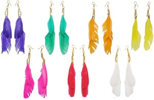 Forty Hands Women  Girls Peacock Feather Earrings Pack of 1