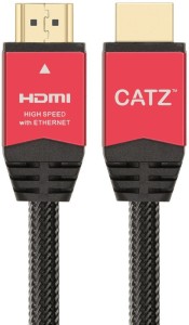 CATZ CZ-HD-BL-2M 2 m HDMI Cable(Compatible with Apple TV, , Projectors, Black, One Cable)