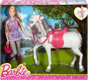 Barbie loves shop her horse