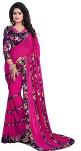 oomph! floral print fashion chiffon saree(multicolor) rbaf_6077