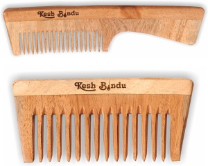 kesh Bindu Neem Wood Combs 100% Handmade, Anti- Dandruff C1 & C2 Comb