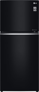 lg 427 l frost free double door inverter technology star refrigerator(black glass, gn-c422sgcu)