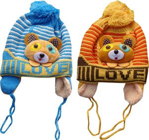 New Born love Baby Teddy Woolen cap Kids Cap Price in India Buy
