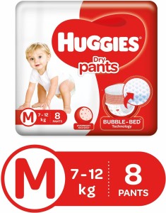 Huggies Dry Pant Diapers with Bubble Bed Technology - M