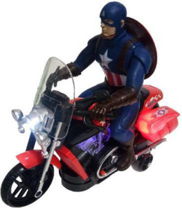 toys collection Captain America Bike Toy With 3D Lights and Music