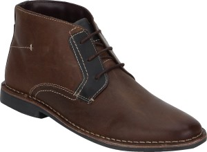 red tape men leather boots for men(brown, black)