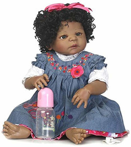 NPK African American Reborn Baby Dolls Full Silicone Body