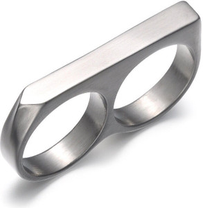 SILVOSWAN Double Finger Ring for Boy and Girl Two Finger Ring for Men and Women Stainless Steel Platinum Plated Ring Price in India Buy SILVOSWAN Double Finger Ring for Boy and Girl Two Finger Ring fo...