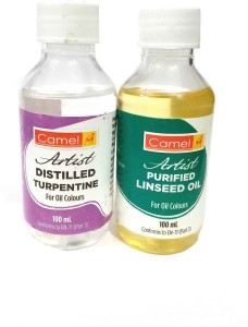 Camel ARTISTS LINSEED OIL WITH ARTISTS DISTILLED TURPENTINE OIL 100 ML PACK  OF 2 - ARTISTS LINSEED OIL WITH ARTISTS DISTILLED TURPENTINE OIL 100 ML  PACK OF 2 . shop for Camel products in India.