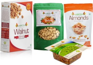 AMBROSIA Nuts Mixed Nuts & Dry Fruits Combo 1 kg Almonds, Walnuts, Cashews, Raisins