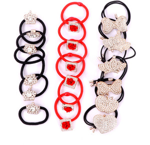 navjai 18Pcs Designer Crystal Rhinestone Elastics Hair Ties Ring