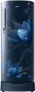 Samsung 192 L Direct Cool Single Door 4 Star (2020) Refrigerator with Base Drawer(Saffron Blue, RR20T182XU8/HL)