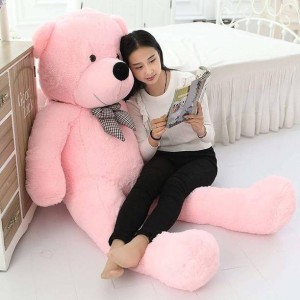 TRUELOVER Giant Teddy Bear Cuddly Stuffed Teddy Bear Toy Doll for Birthday Pink for girlfriend and any other Occasion  - 89 cm