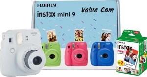 fujifilm instax mini 9 value cam (smoky white) with 20 film shot instant camera(white)