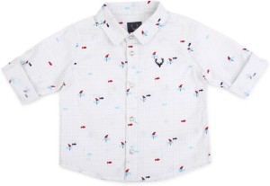 Allen Solly Baby Boys Printed Casual White Shirt