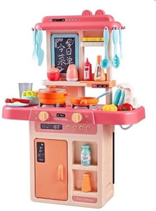 one only Big Size Kitchen Set for Girls Toys with Lights and Music Kids Toys for Girls Kids Kitchen Play Set for Girls Big Size Kitchen Set for Girls Toys