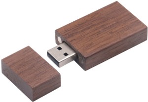 KBR PRODUCT ATTRACTIVE DESIGNER RECTANGLE WOODEN SHAPE 8 GB Pen Drive(Brown)